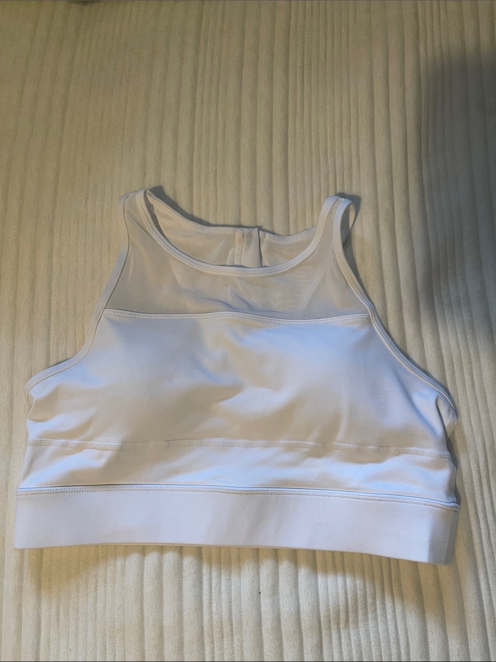 Women's High-Neck White Sports Bra